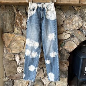 PacSun Blue & White Straight Leg Tie Dye Jeans Women’s size 24